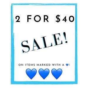 SALE: 2 for $40! All items marked with 💙